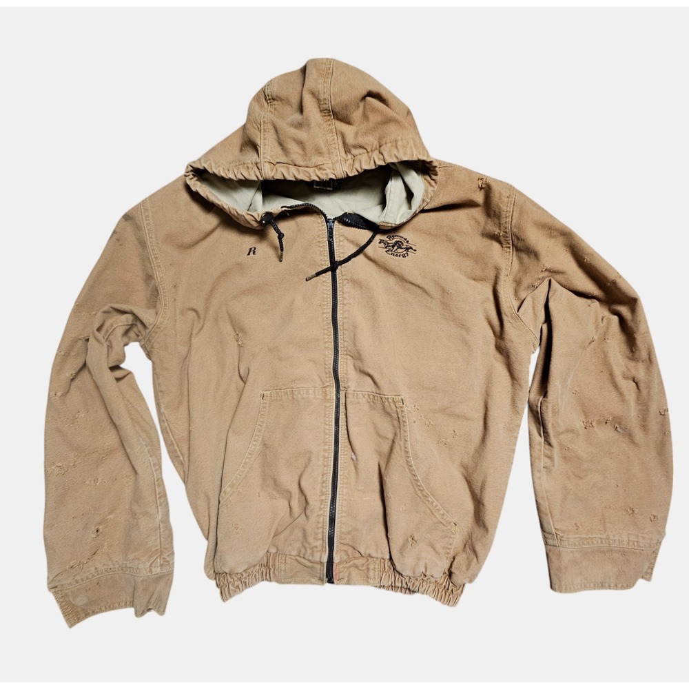 Bulwark FR Flame Workwear Canvas Resistant Lined Hooded Jacket Mens L Brown 35